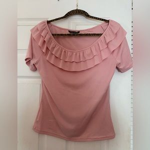Pink ruffle top